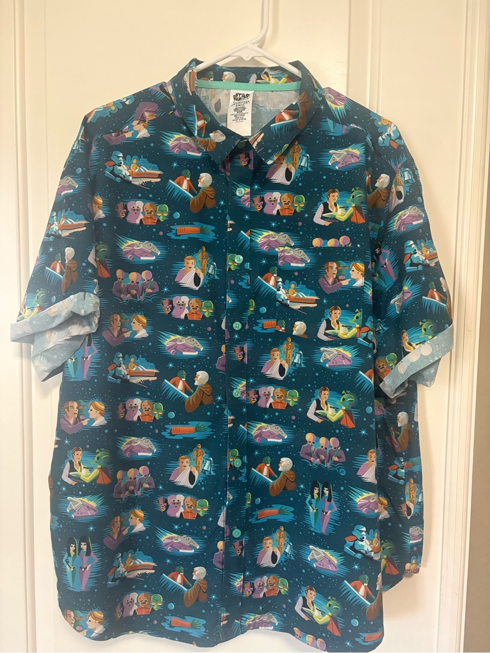 Men’s XL Star Wars Jeff Granito Cantina Tiki Camp Hawaiian Button Up Shirt